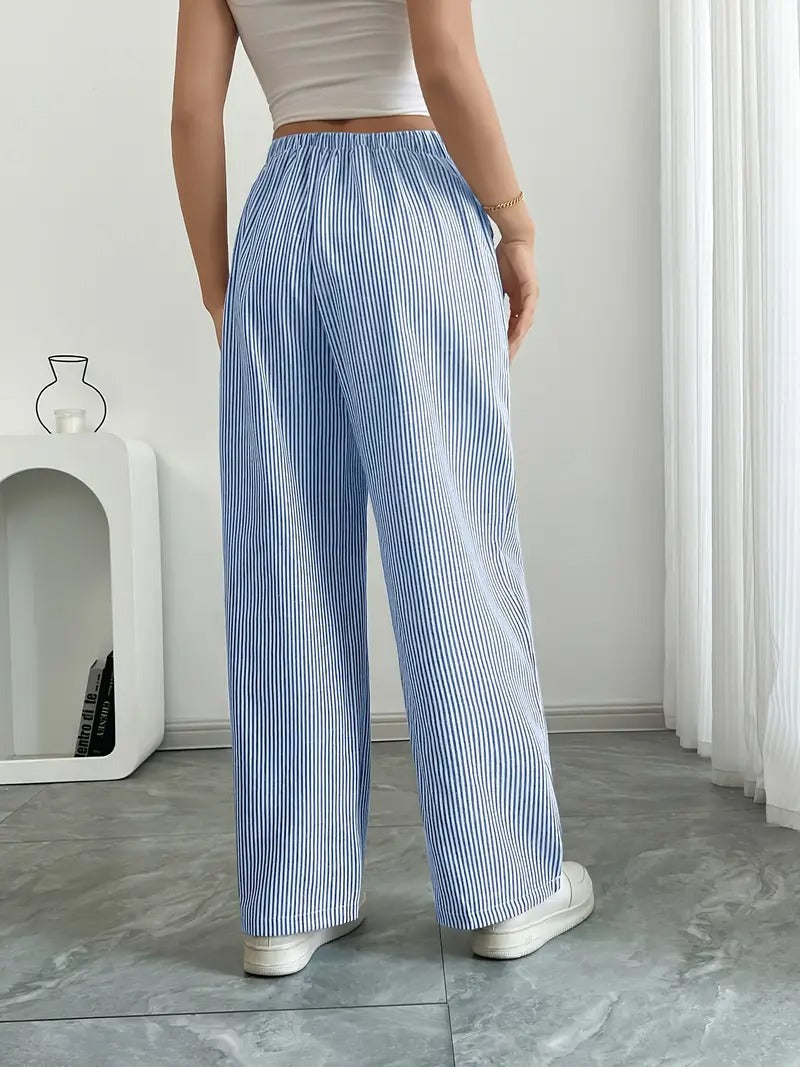 Carefree Whimsy Striped Wide-Leg Pants