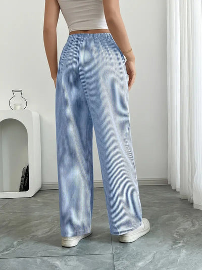 Carefree Whimsy Striped Wide-Leg Pants