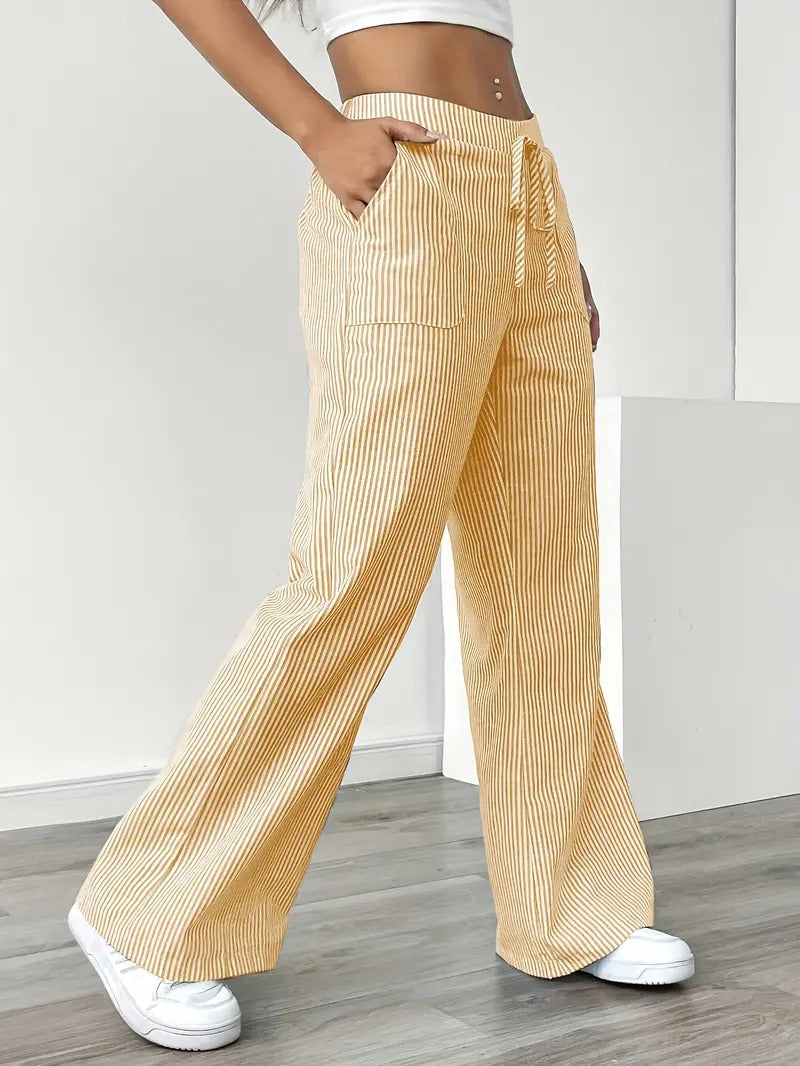 Carefree Whimsy Striped Wide-Leg Pants