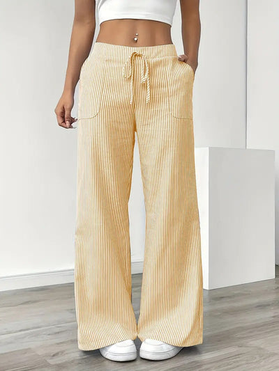 Carefree Whimsy Striped Wide-Leg Pants