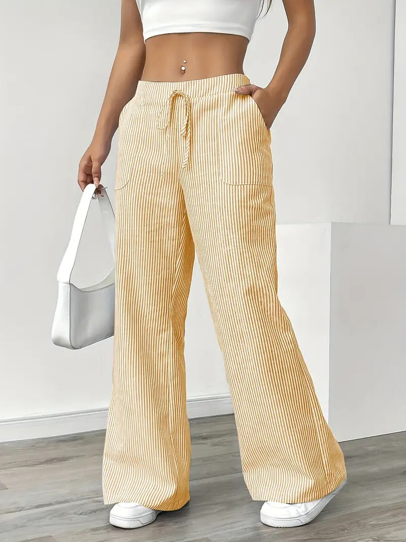 Carefree Whimsy Striped Wide-Leg Pants