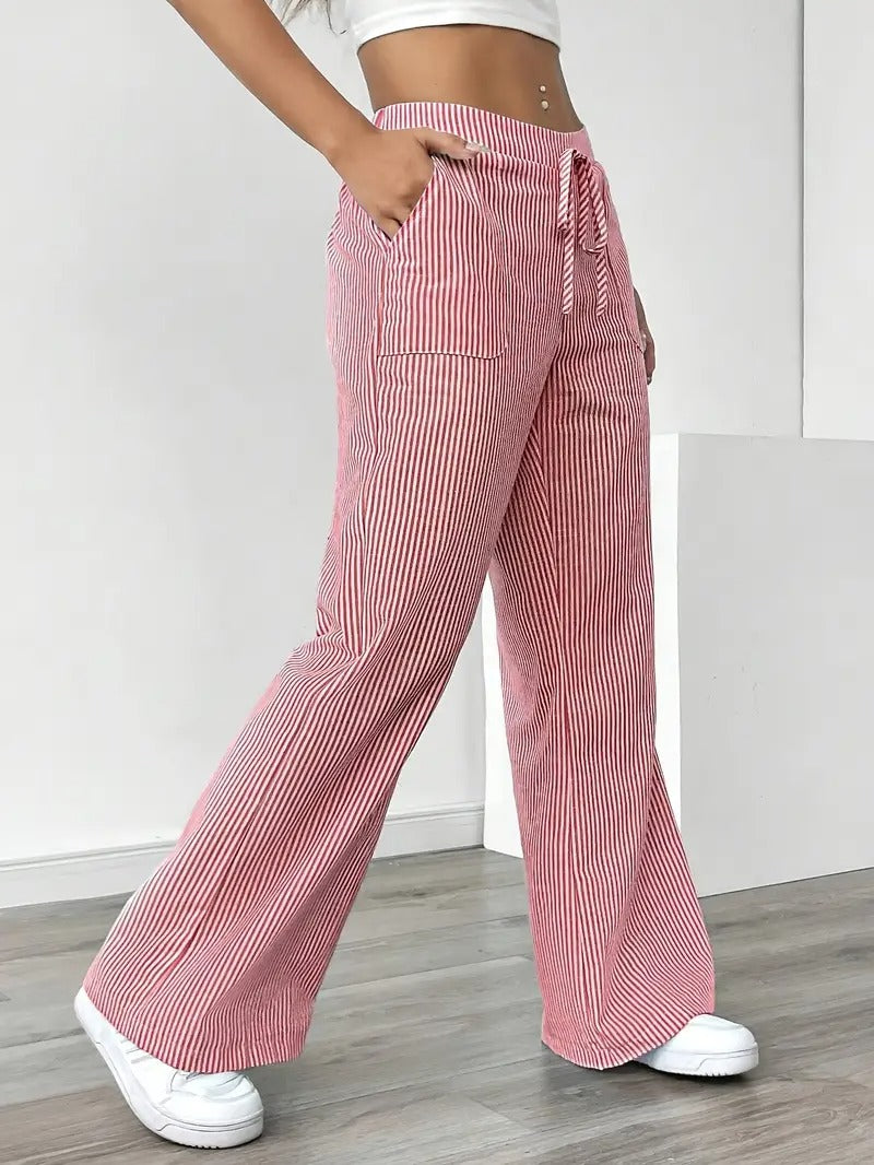 Carefree Whimsy Striped Wide-Leg Pants