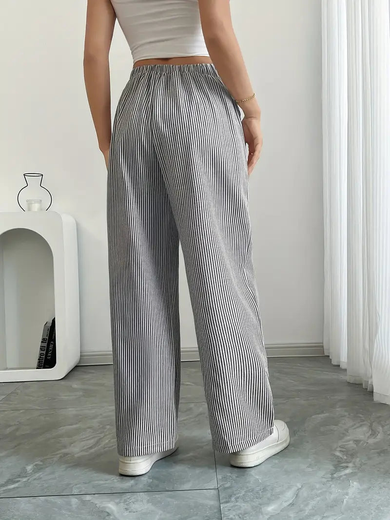 Carefree Whimsy Striped Wide-Leg Pants