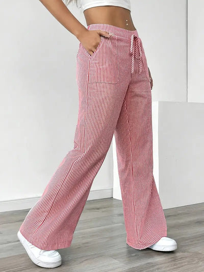 Carefree Whimsy Striped Wide-Leg Pants