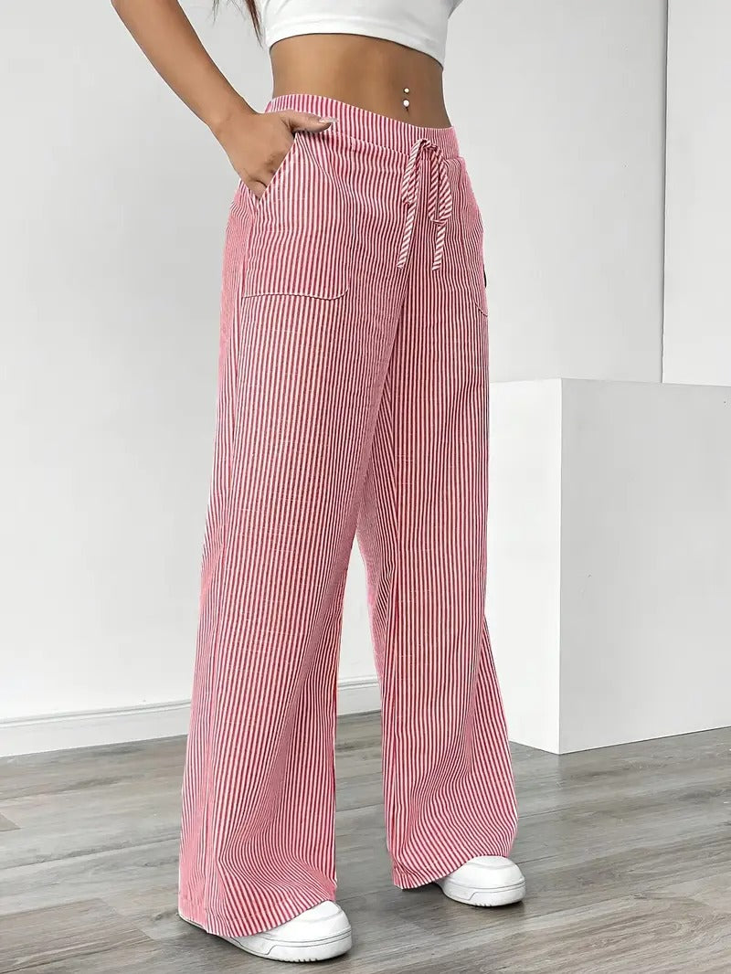 Carefree Whimsy Striped Wide-Leg Pants