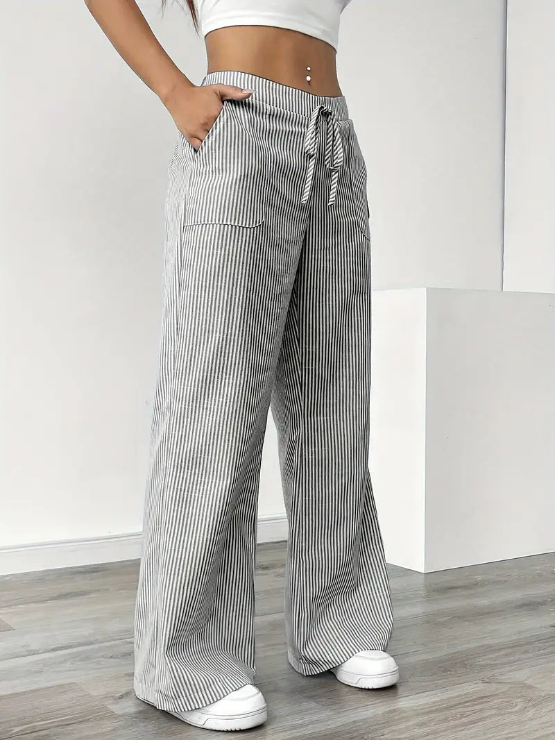 Carefree Whimsy Striped Wide-Leg Pants