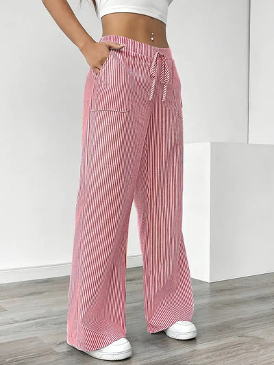 Carefree Whimsy Striped Wide-Leg Pants