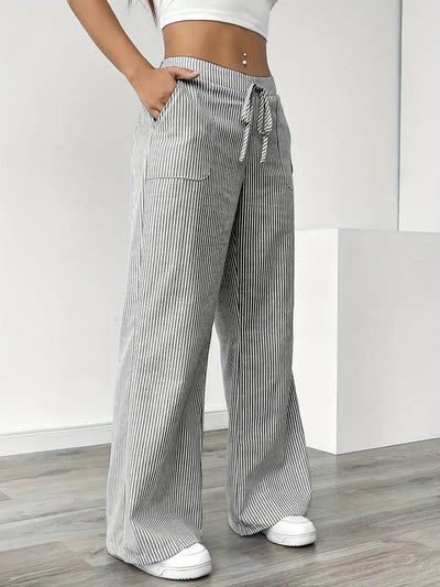 Carefree Whimsy Striped Wide-Leg Pants