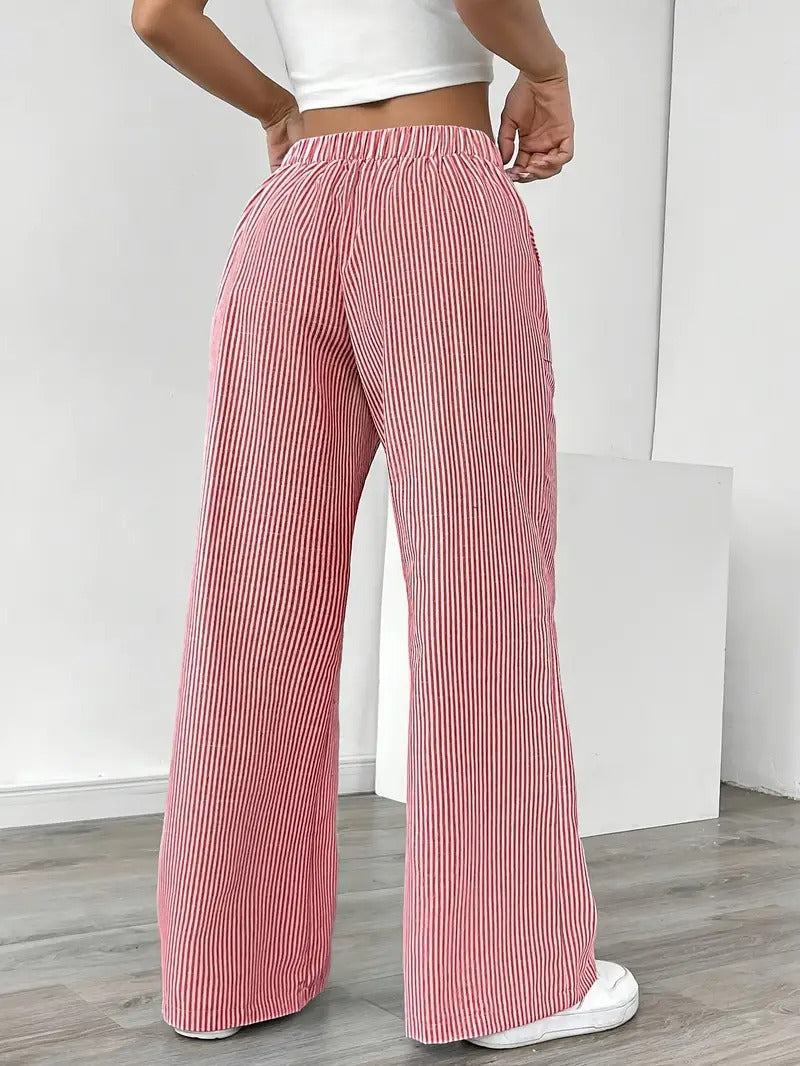 Carefree Whimsy Striped Wide-Leg Pants