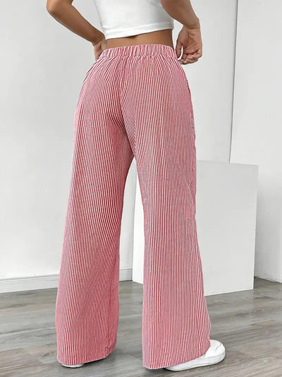 Carefree Whimsy Striped Wide-Leg Pants
