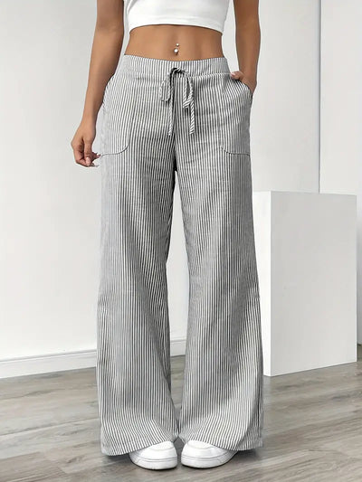 Carefree Whimsy Striped Wide-Leg Pants