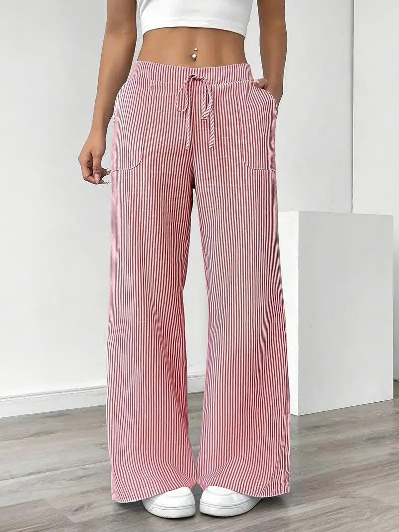 Carefree Whimsy Striped Wide-Leg Pants