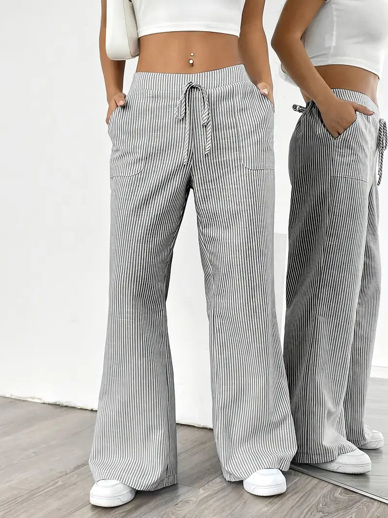 Carefree Whimsy Striped Wide-Leg Pants