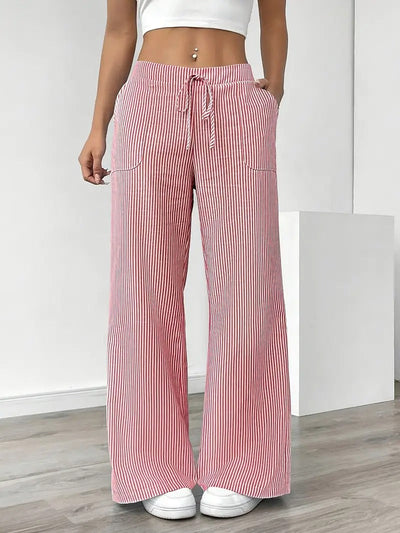 Carefree Whimsy Striped Wide-Leg Pants