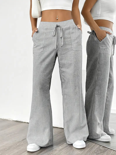 Carefree Whimsy Striped Wide-Leg Pants