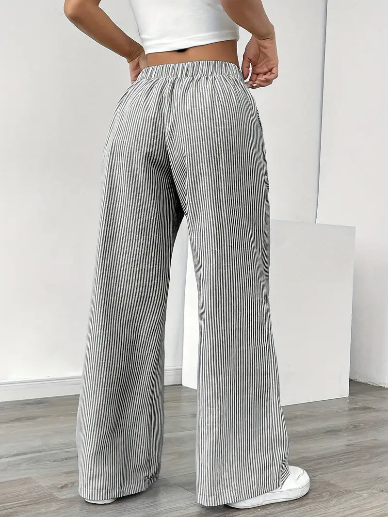 Carefree Whimsy Striped Wide-Leg Pants