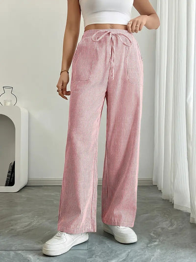 Carefree Whimsy Striped Wide-Leg Pants
