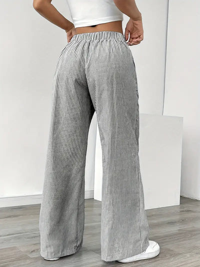 Carefree Whimsy Striped Wide-Leg Pants