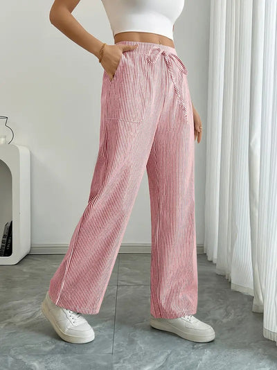 Carefree Whimsy Striped Wide-Leg Pants