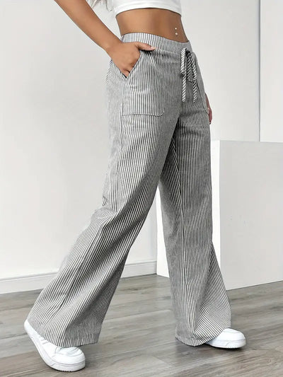 Carefree Whimsy Striped Wide-Leg Pants