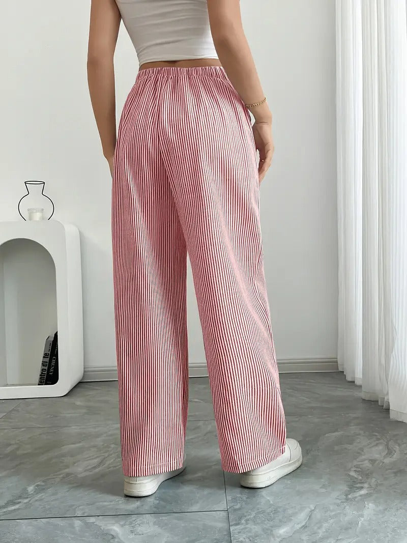 Carefree Whimsy Striped Wide-Leg Pants