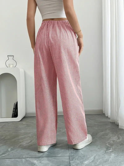 Carefree Whimsy Striped Wide-Leg Pants