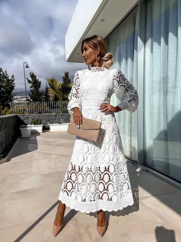 Celestial Harmony Lace Midi Dress