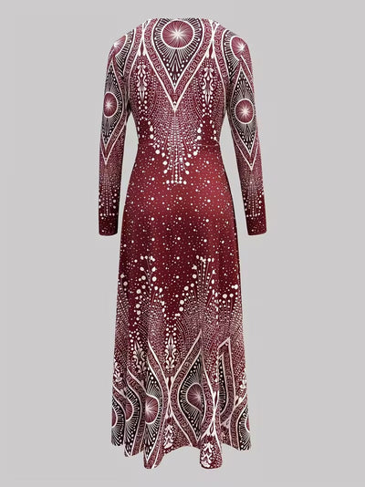 Celestial Illusion Art Deco Midi Dress