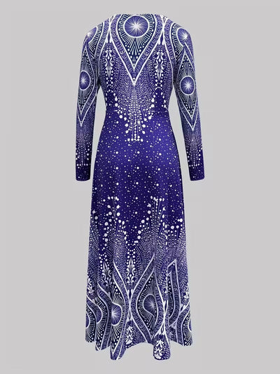 Celestial Illusion Art Deco Midi Dress