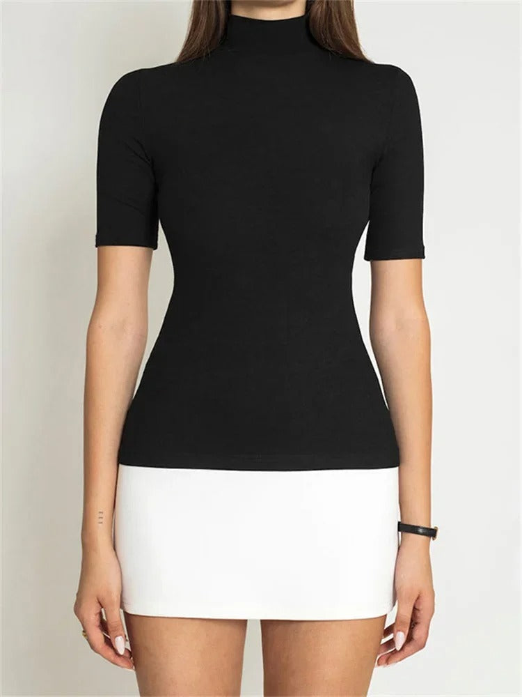 Chic Contrast Knit Mini Dress