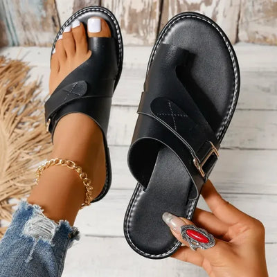 Stylish Horizon Buckle Sandals