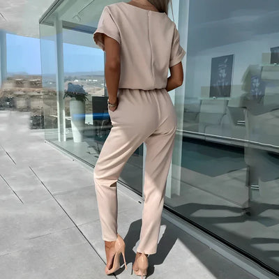 Chic Intentions Keyhole-Belted Jumpsuit
