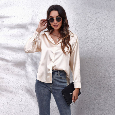 Chic Whisper Button-Up Blouse