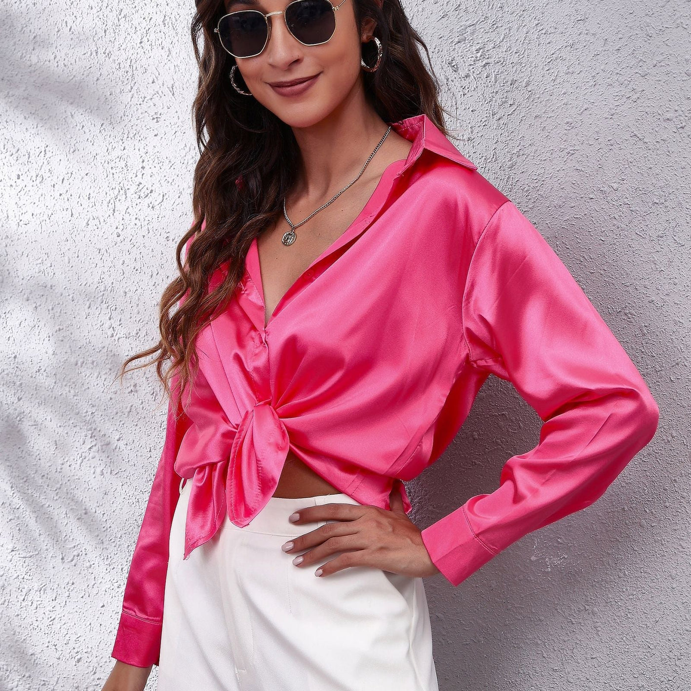 Chic Whisper Button-Up Blouse