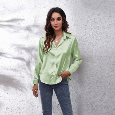 Chic Whisper Button-Up Blouse