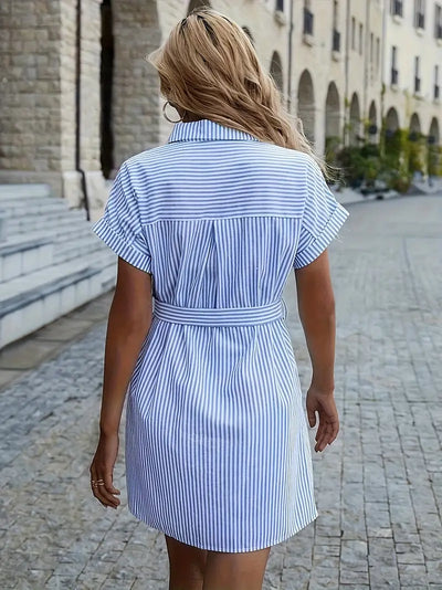 City Breeze Buttoned Shirt Mini Dress