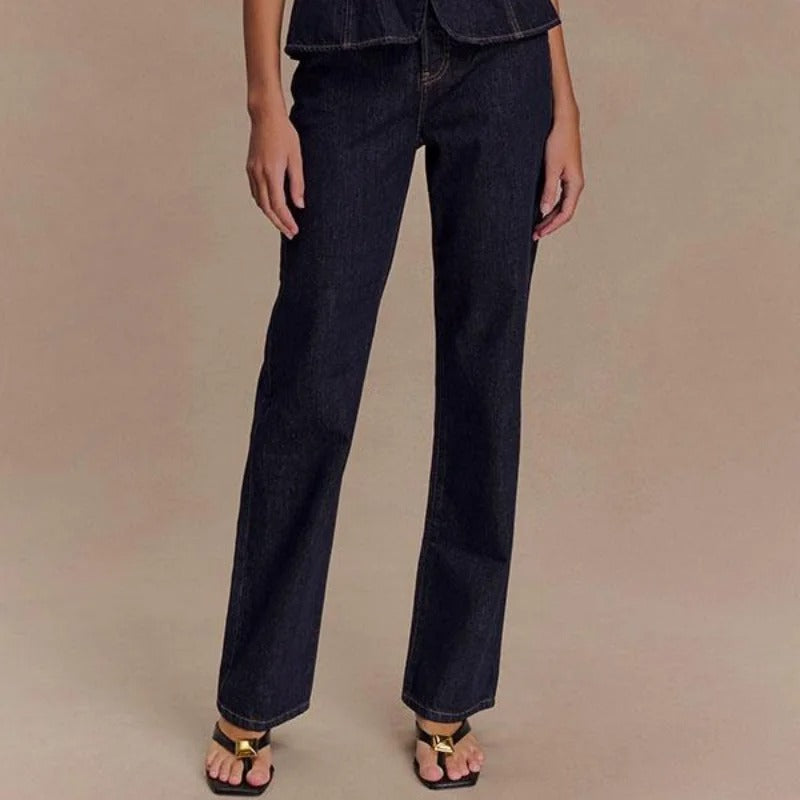 City Charm Sculpted Denim Pant Set