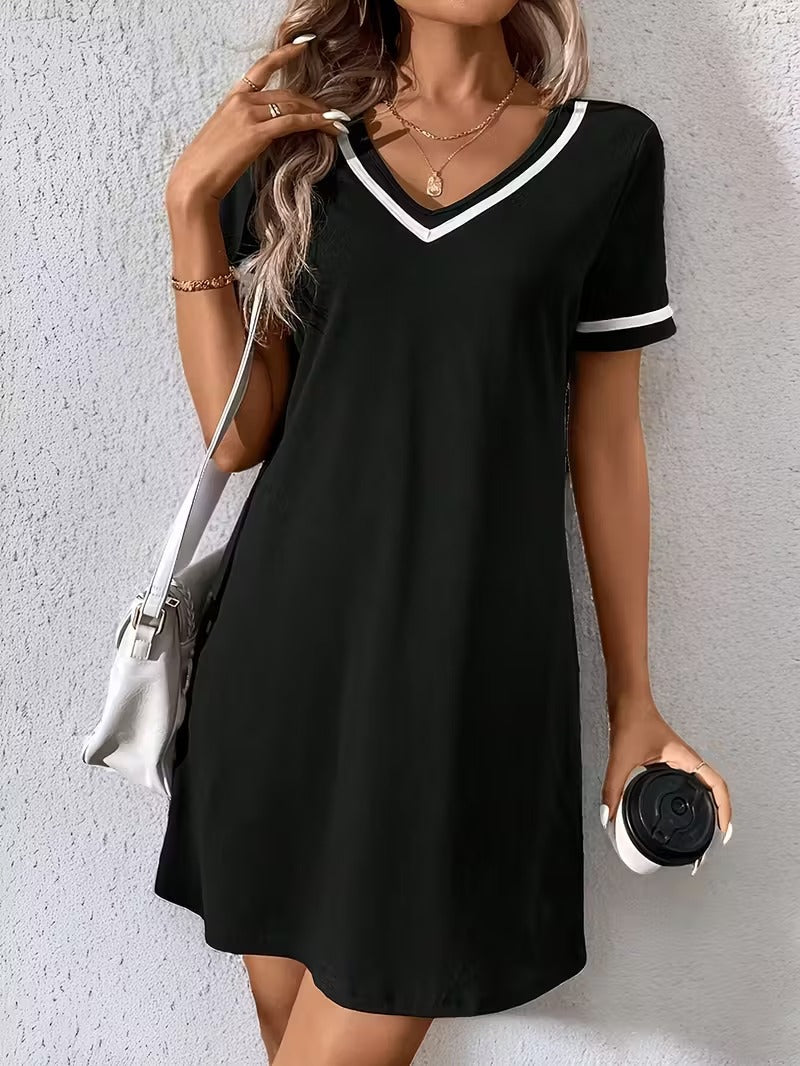 City Spirit Contrast-Trim Mini Dress