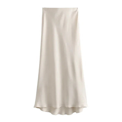 Classy Satin Midi Skirt