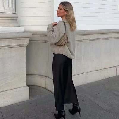 Classy Satin Midi Skirt