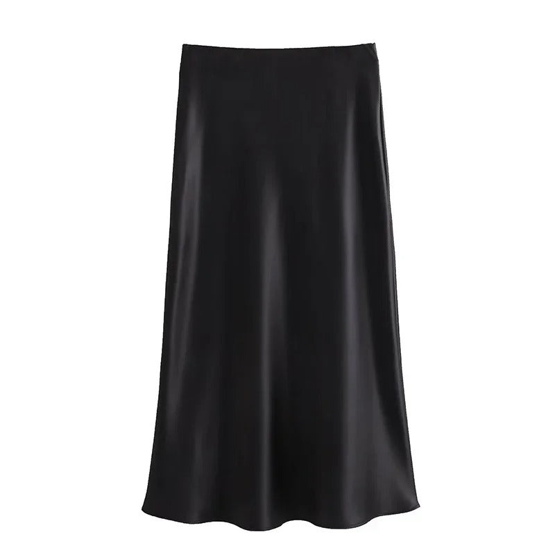Classy Satin Midi Skirt