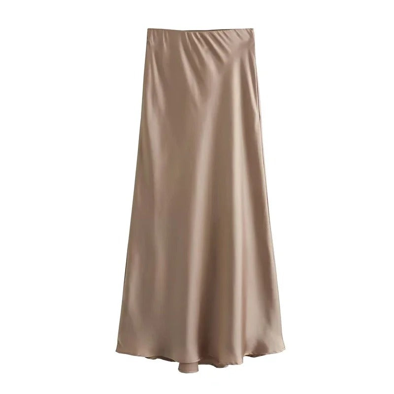 Classy Satin Midi Skirt