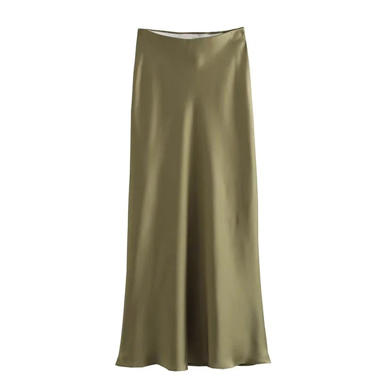 Classy Satin Midi Skirt