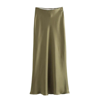 Classy Satin Midi Skirt