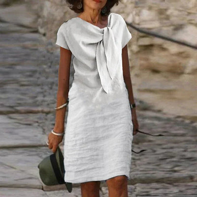 Coastal Charm Bow-Tie Midi Dress