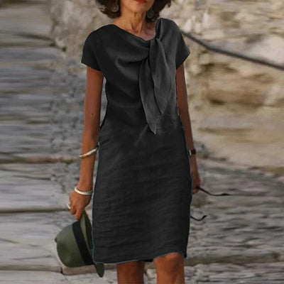 Coastal Charm Bow-Tie Midi Dress