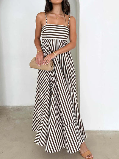 Coastal Rhythm Striped Maxi Dress
