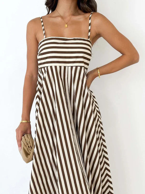 Coastal Rhythm Striped Maxi Dress