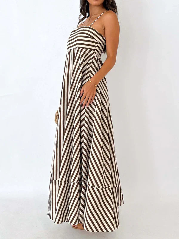 Coastal Rhythm Striped Maxi Dress