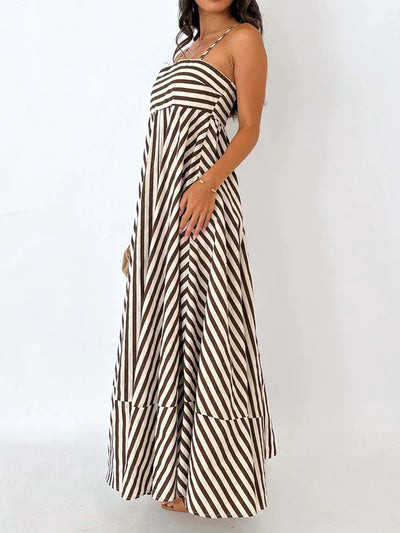 Coastal Rhythm Striped Maxi Dress